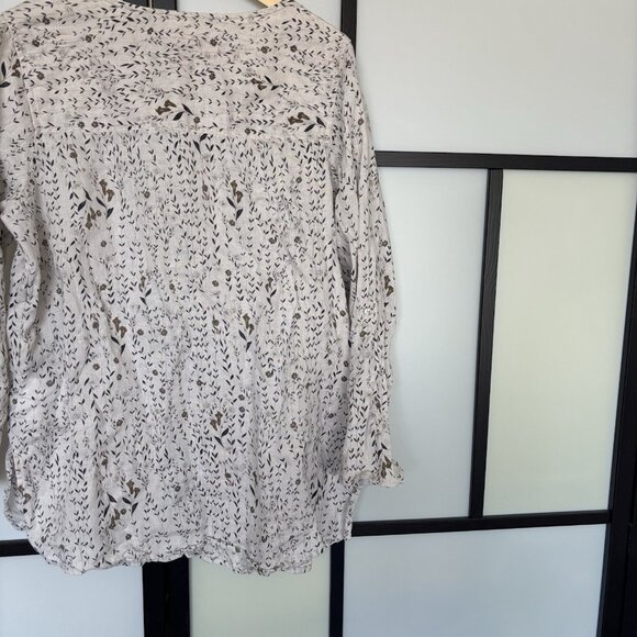 CYNTHIA ROWLEY Linen Floral Blouse Women’s 1X Coastal Femenine Boho Cottagecore - Picture 12 of 16
